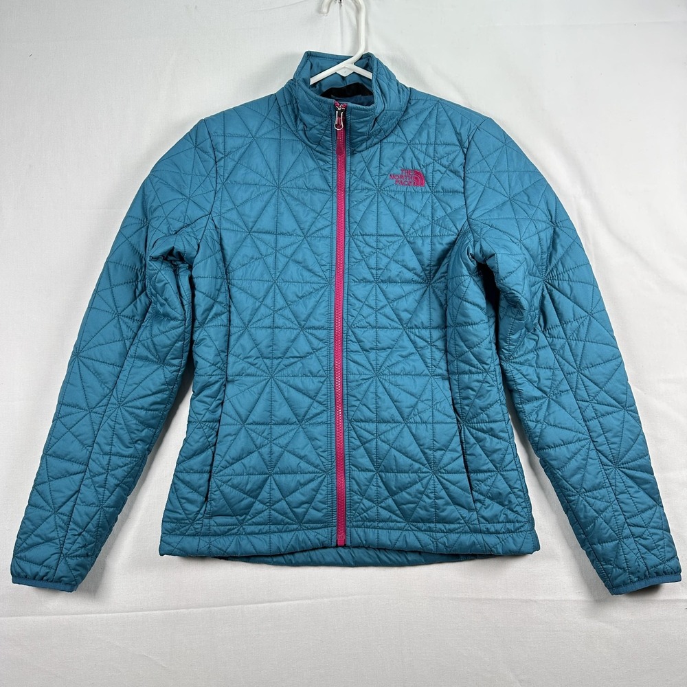North Face Jacket Womens Small Blue Tamburello Quilted Full Zip Insulated Warm